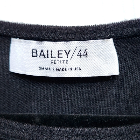 Bailey/44 Black Long-sleeve Knit and Lace Mini Dress, Size Petite S - Picture 7 of 9